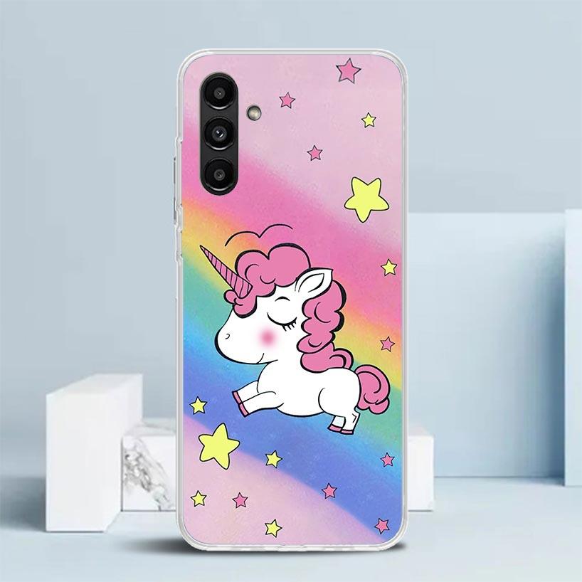 Pink Unicorn Rainbow Phone Case For Samsung Galaxy A17 A37 A57 A16 A15 A14 A13 A56 A55 A54 A53 A36 A35 A34 A33 A26 A25 A24 A23 G