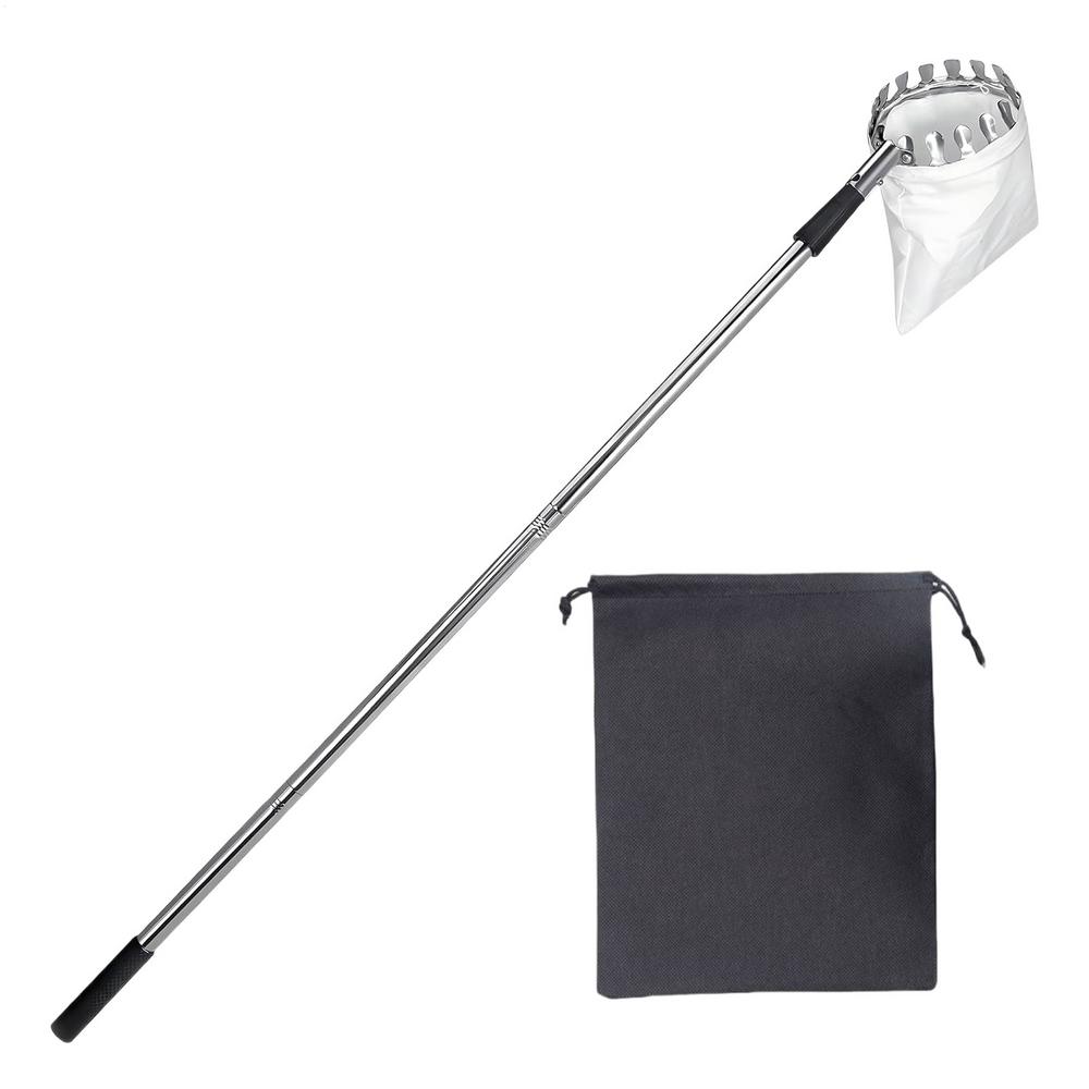 Stainless Steel Splicing Rod Fruit Picker 160cm Telescopic Pole High Tree Orchard Picking Tool For Farm Garden Supplies