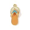 3pcs/Lot Stainless Steel Enamel Palm Flip Flop Shell Diy Charm Women Watermelon Strawberry Necklace Pendant Summer Ocean Jewelry