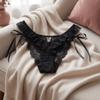 Mesh Ruffle Floral Bowknot Panties Bow Ribbon Underpants Lace Flower Transparent Briefs  Lady