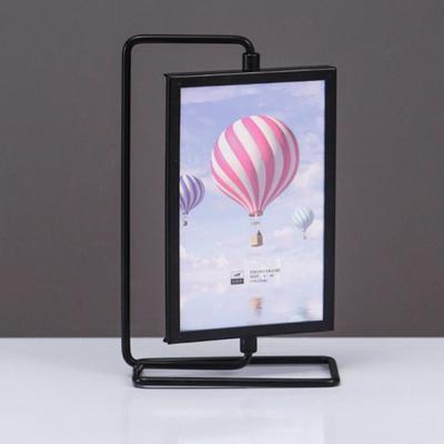Elegant Not Easily Deformed Metal Photo Frame Modern Rotating Photo Frame Ornament Metal Craft Minimalist TV Cabinet