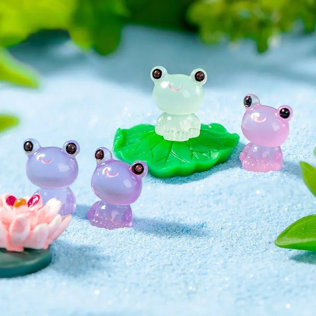 Resin Mini Color Frogs Figurines Little Small Miniature Plastic Tiny Frog Bulk To Hide For Garden Leap Year Decoration