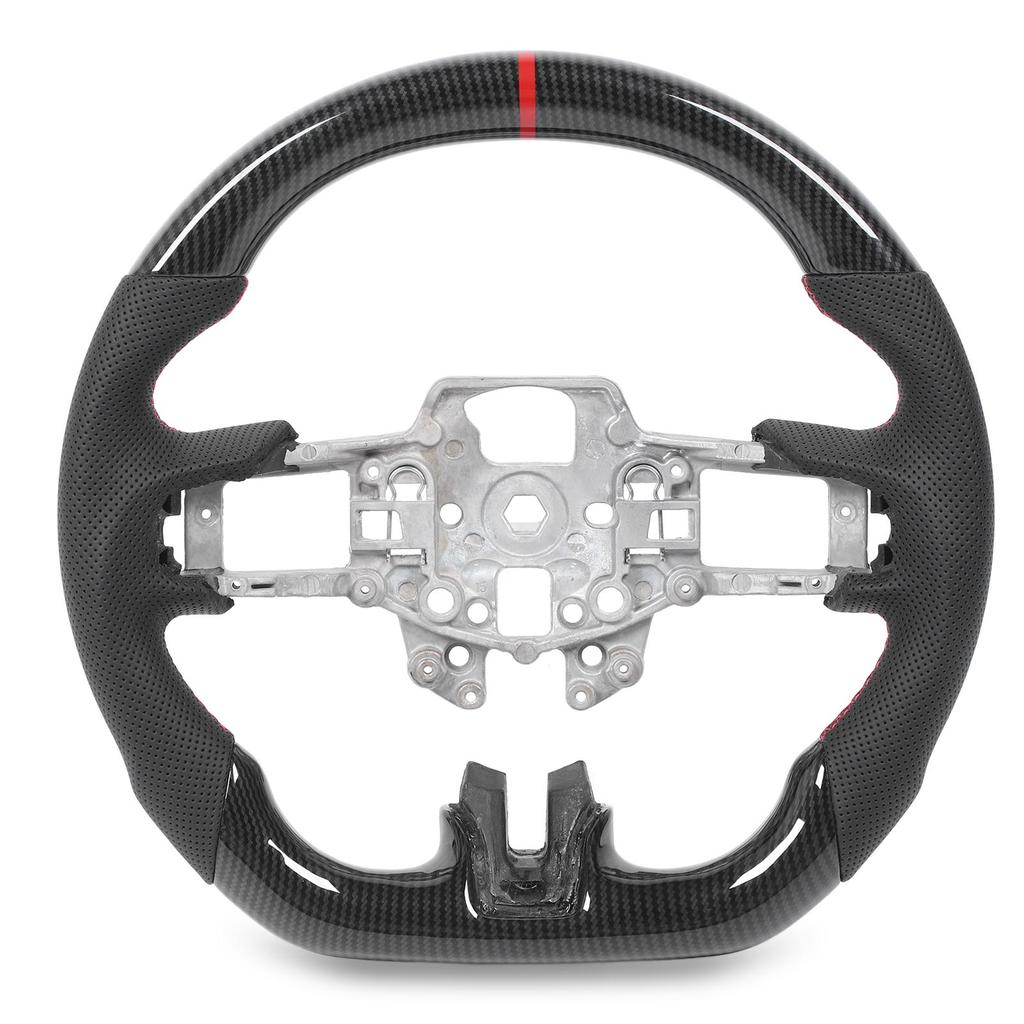 Hydro Dip Carbon Fiber Look Steering Wheel Perforated Leather For Mustang V6 EcoBoost GT Shelby 2015‑2017