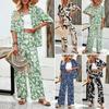 Set di pantaloni e camicia con stampa bohémien da donna transfrontaliero primavera-estate 2026 set casual due pezzi stile vacanza moda