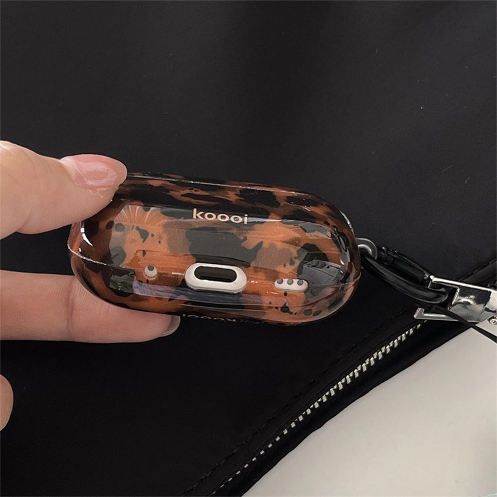Stylish Dark Color Tortoiseshell Amber Glossy Cover Case For AirPods 1 2 3 4 Pro AirPods Pro 2 Shockproof Protective Case