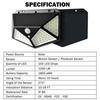 Hengxin-4 Pack Outdoor Solar Lamp 100 Led Lighting Motion Sensor Wall Light