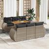 VidaXL Garden Lounge Set with Cushions 7 Pcs Grey Wicker 3327224