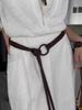 Solid Fashion Color Round Buckle Decoration Women Casual Belt For Daily Use
