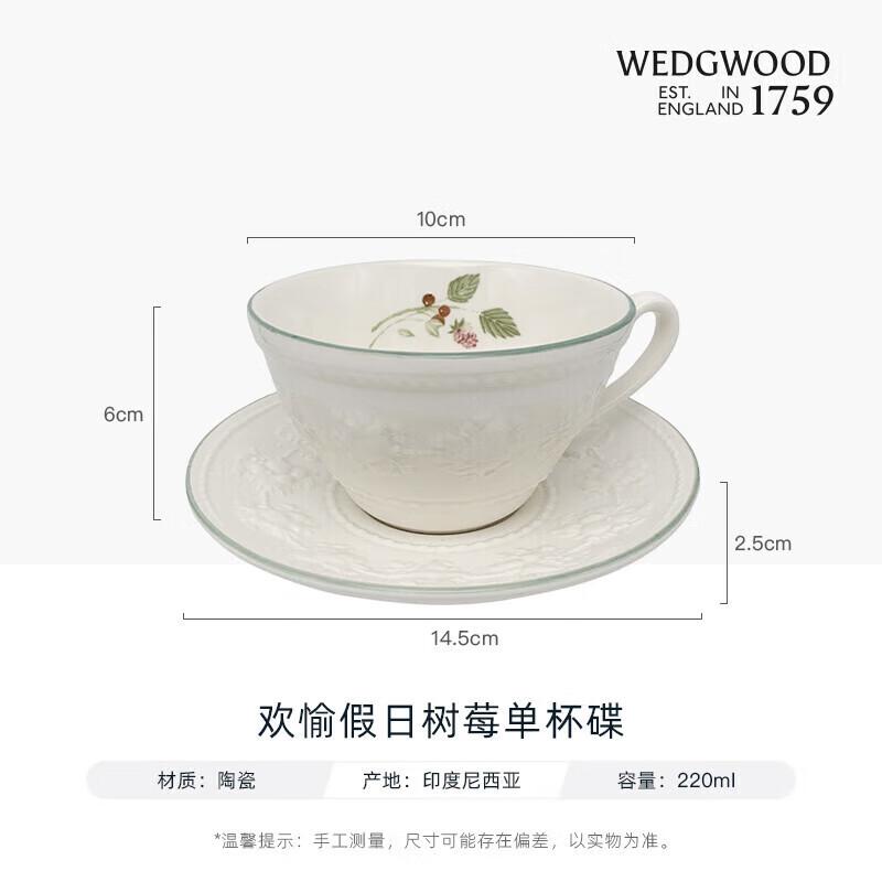 Wedgwood Joyful Holiday Raspberry Teacup and Saucer