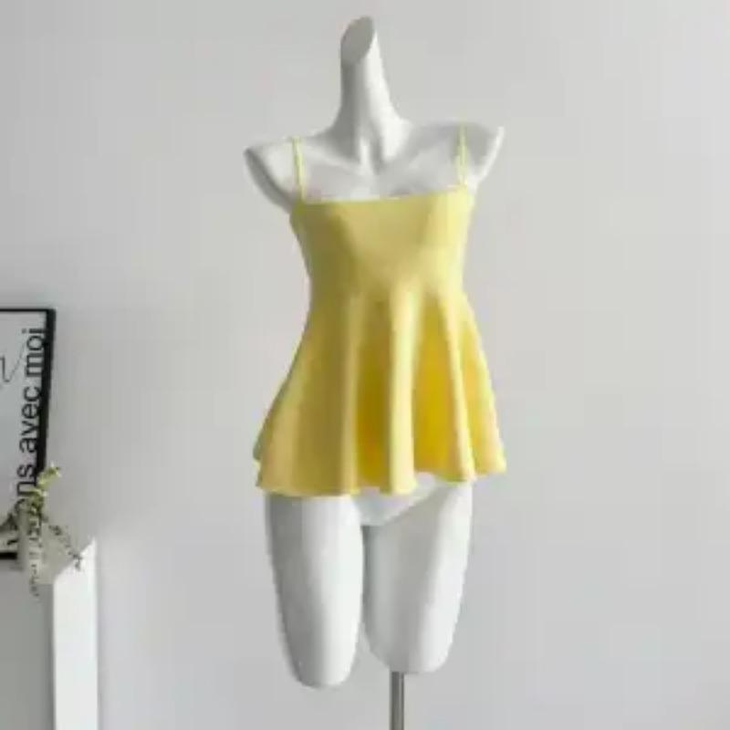 Neues solides Tube Top Camisole Damen Sommer Slim Süßes Mädchen Rock Ärmellos Temperament Gestricktes Top