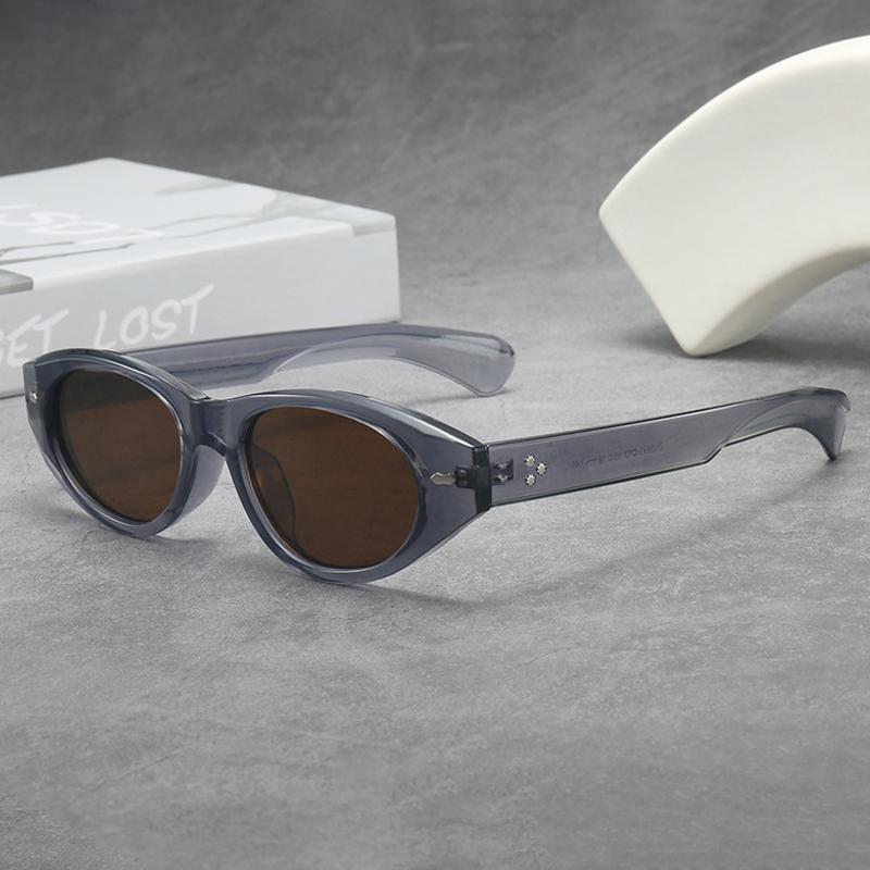 Vintage Cat Eye Sunglasses Women Fashion Leopard Blue Gradient Shades UV400 Men Trending Rivets Punk Sun Glasses