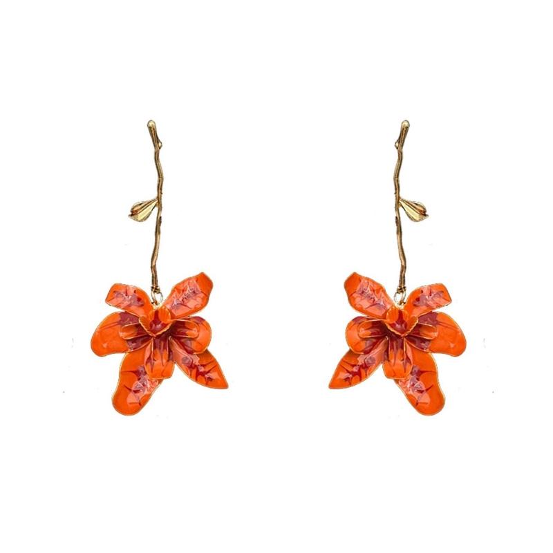 

Oversized Flower Dangle Earrings Pendant Earrings Alloy Texture Ear Jewelry Suitable for Fashion Individual Present 1
