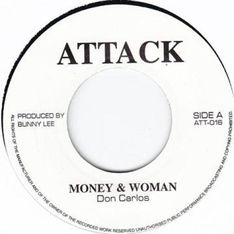 

7inch Record DON CARLOS / KING TUBBY - Money & Woman / Money Dub ATT016 Attack 1983 UK Reggae, Ska & Dub Used