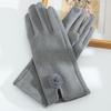 Velvet Winter Suede Gloves Soft Women Cycling Mittens Gift Pu Leather Gloves  Girls