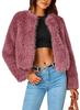 Winter jacket short jacket faux fur long-sleeved pockets thermal jacket autumn and winter clothes