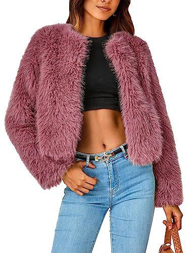 Winter jacket short jacket faux fur long-sleeved pockets thermal jacket autumn and winter clothes