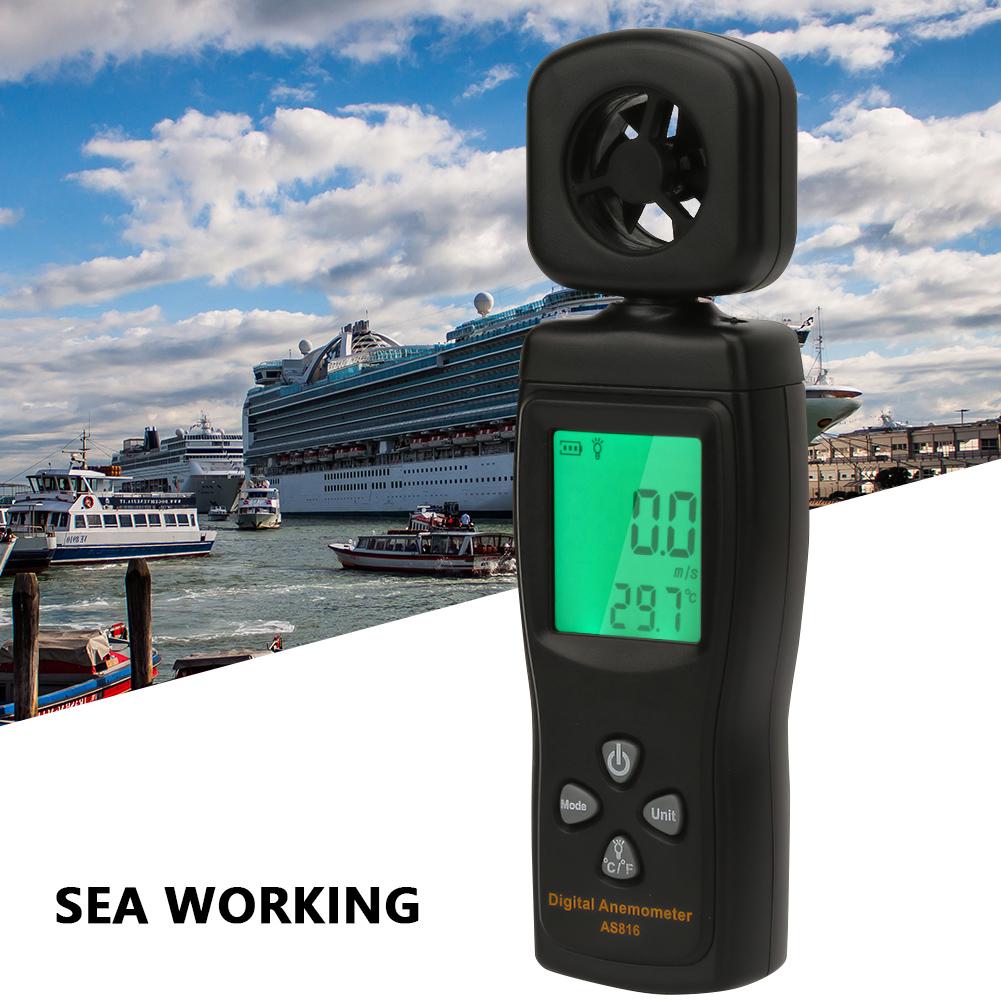 SMART SENSOR AS816 Mini Digital Anemometer 0.330ms Windgeschwindigkeit Temperatur Luftstrom Tester