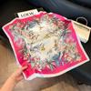 Silk scarf women's spring and autumn decoration versatile ins simple style striped square scarf streamer simulation silk fashion scarf scarf scarf