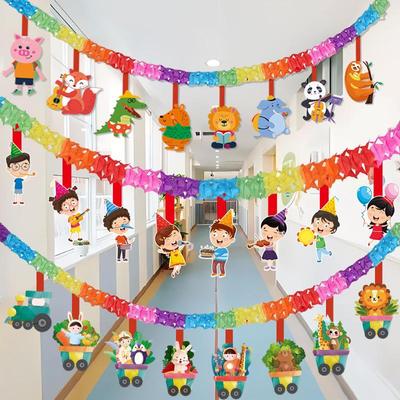 Klassenzimmerdekoration zum Kindertag: Blumenbanner & Hängende Ornamente für Kindergartendekorationen & Geburtstage
