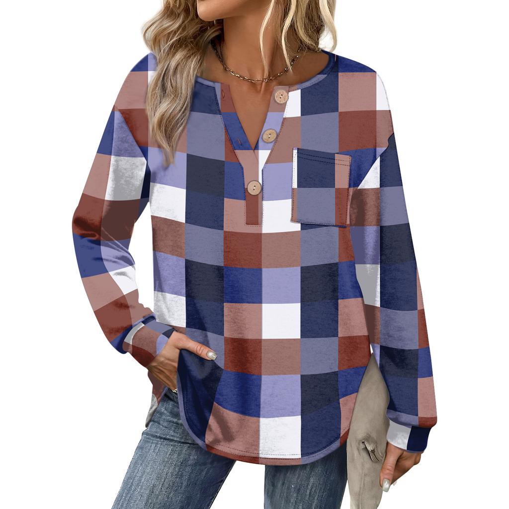 Women's Retro Printed Fashionable Long-sleeved Top