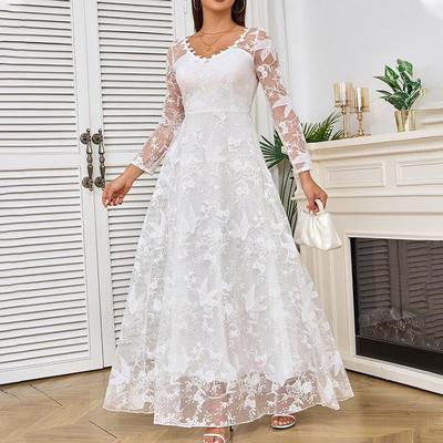 2025 Spring European & American Off-Shoulder Bridal Wedding Evening Gown for Women