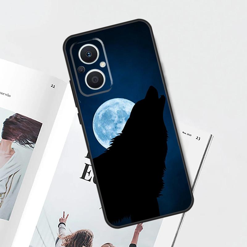 Moon Roaring Wolf Case For OPPO Reno 8T 4Z 5Z 4 5 6 7 8 Lite 10 Pro OPPO Find X6 Pro X2 X5 Lite X3 Neo Cover