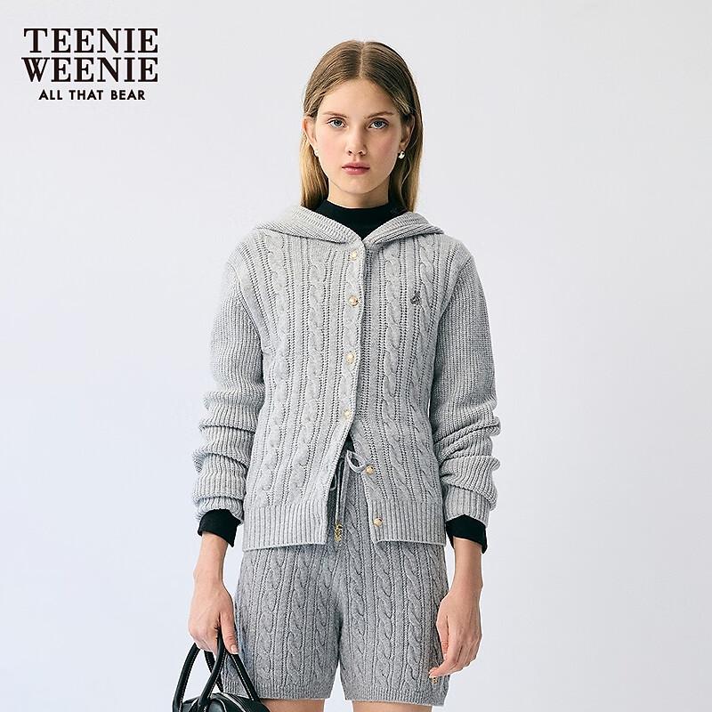 Teenie Weenie Zhao Lusi Style Bear Hooded Knit Cardigan