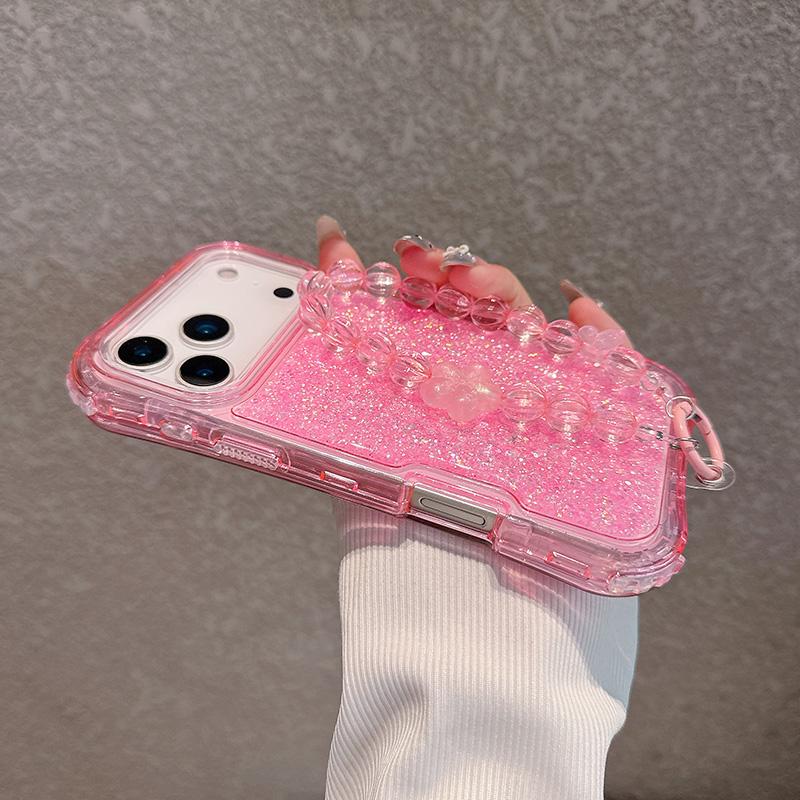 Flash Powder Resin 3IN1 Glitter Shockproof Case For iPhone 17 16 15 14 13 12 Pro Max Plus Magsafe Wireless Charging Cover