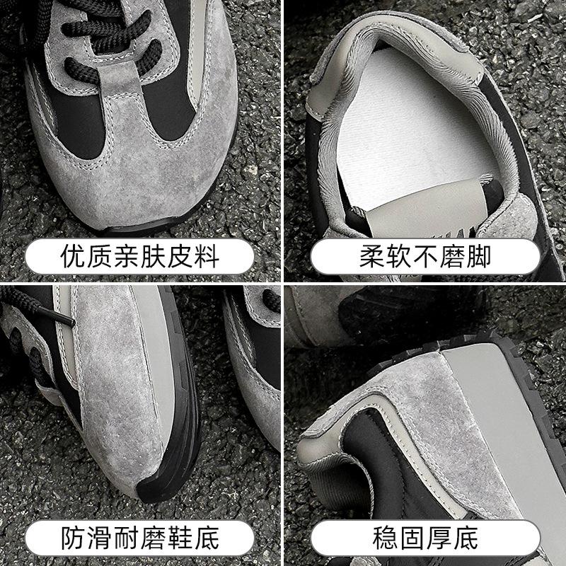 Platform-soled waffle Forrest Gump shoes spring and autumn new leather ins trendy German training casual shoes
