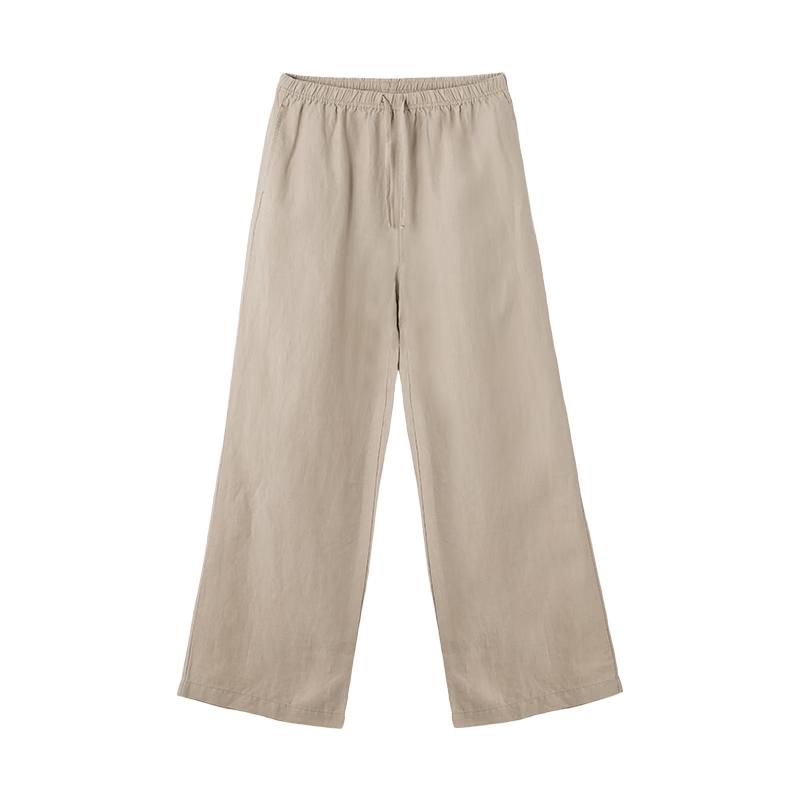 

Jingzao Women s 100% Linen Wide-Leg Casual Pants L