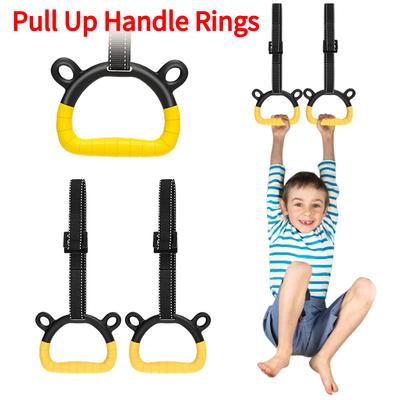 Gymnastics Rings with Adjustable Straps Pull Up Gym Rings Multi-Function Strength Training Equipment for Home Gym
