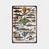 Fish, Fish, Flower Variety Sign Metal Sign Vintage Tin Sign Bar Vintage Wall Decor Bar Club Man Cave Metal Poster