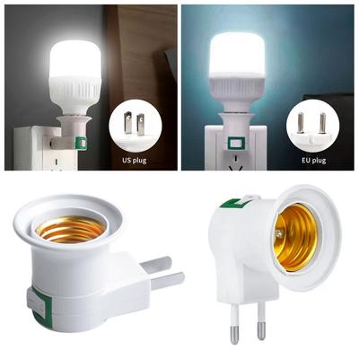 E27 LED-Lampenfassung, Lampenfassung, EU-US-Steckeradapter, Konverter, EIN/AUS-Schalter, Lampensockel für LED-Glühbirne