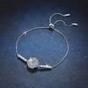S925 Sterling Silver Adjustable Sunflower Bracelet with Moissanite, D Color, 1 Carat for Women