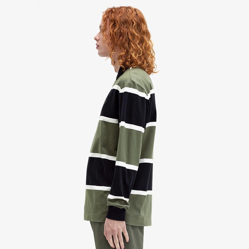 FRED PERRY [Sport] Striped Long Sleeve Polo Shirt (X21) Afpm2438519-X21