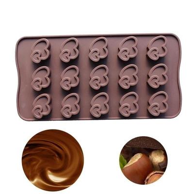 Heart Shape Chocolate Mold 6 Shapes Non-stick Candy Maker Ice Tray Cake Silicone Mould Chocolate Molds