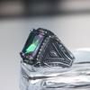 Fashion Vintage Punk Colorful Stone Rings Stainless Steel Handmade Turkish Signet Ring for Men Women Luxury Jewelry Wholesale