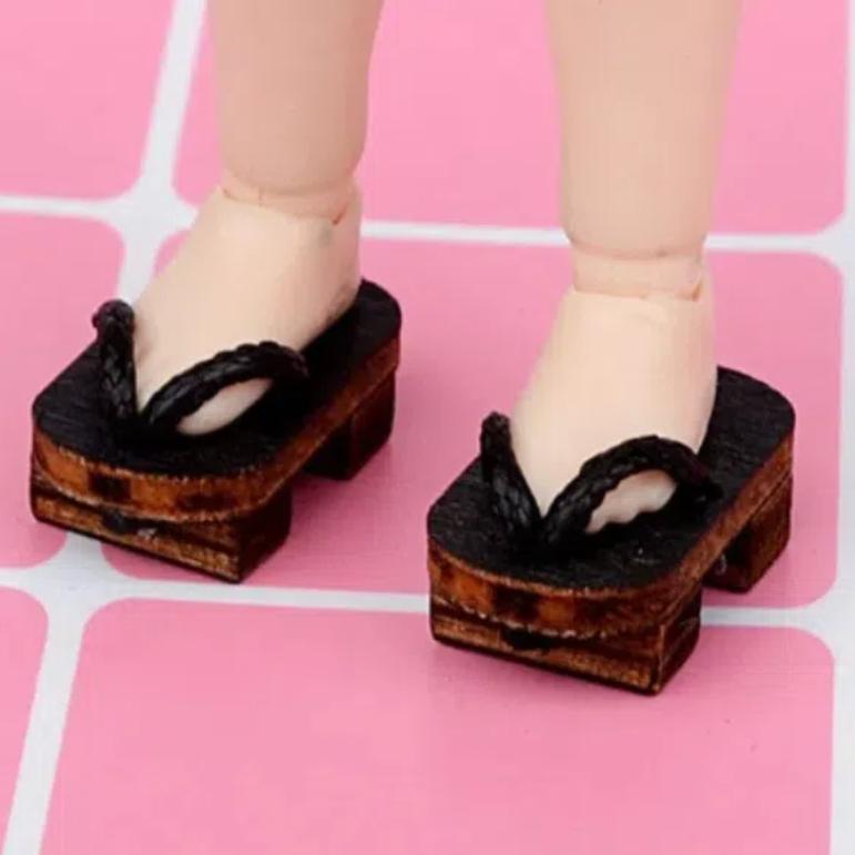 

1 Pair Japanese Style 1/12 Bjd Doll Shoes Wooden Clogs 1/12 Bjd Doll Accessories Kids Gifts Style 4