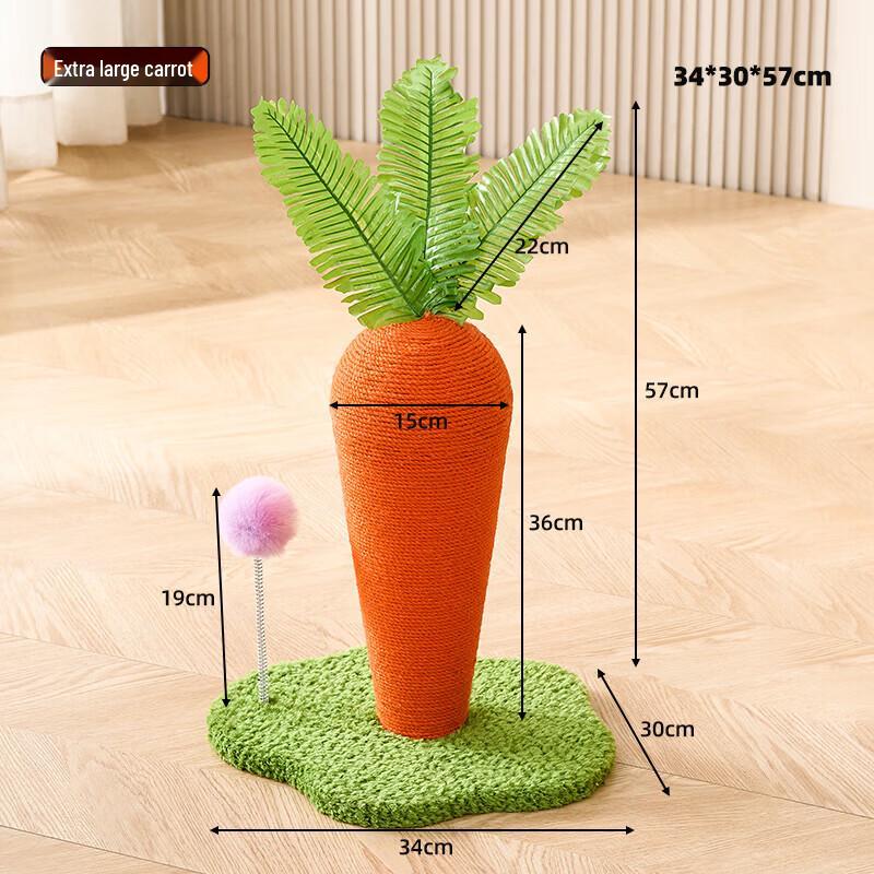 Moliya Extra Large Carrot Sisal Cat Scratching Post