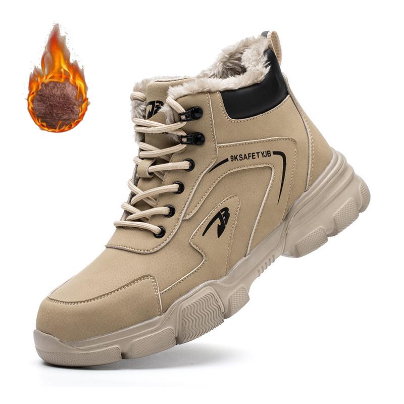 

Зимние плюшевые рабочие ботинки для мужчин, защитная обувь против проколов и щиколотки, защитная мужская обувь со стальным носком, неразрушимая 46