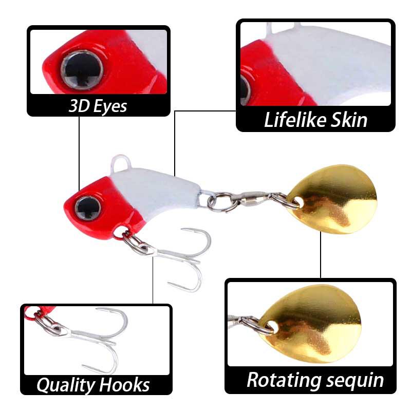 Señuelo VIB Spinner Metálico de Tercera Generación: Equipo de Pesca de Rotación Rápida