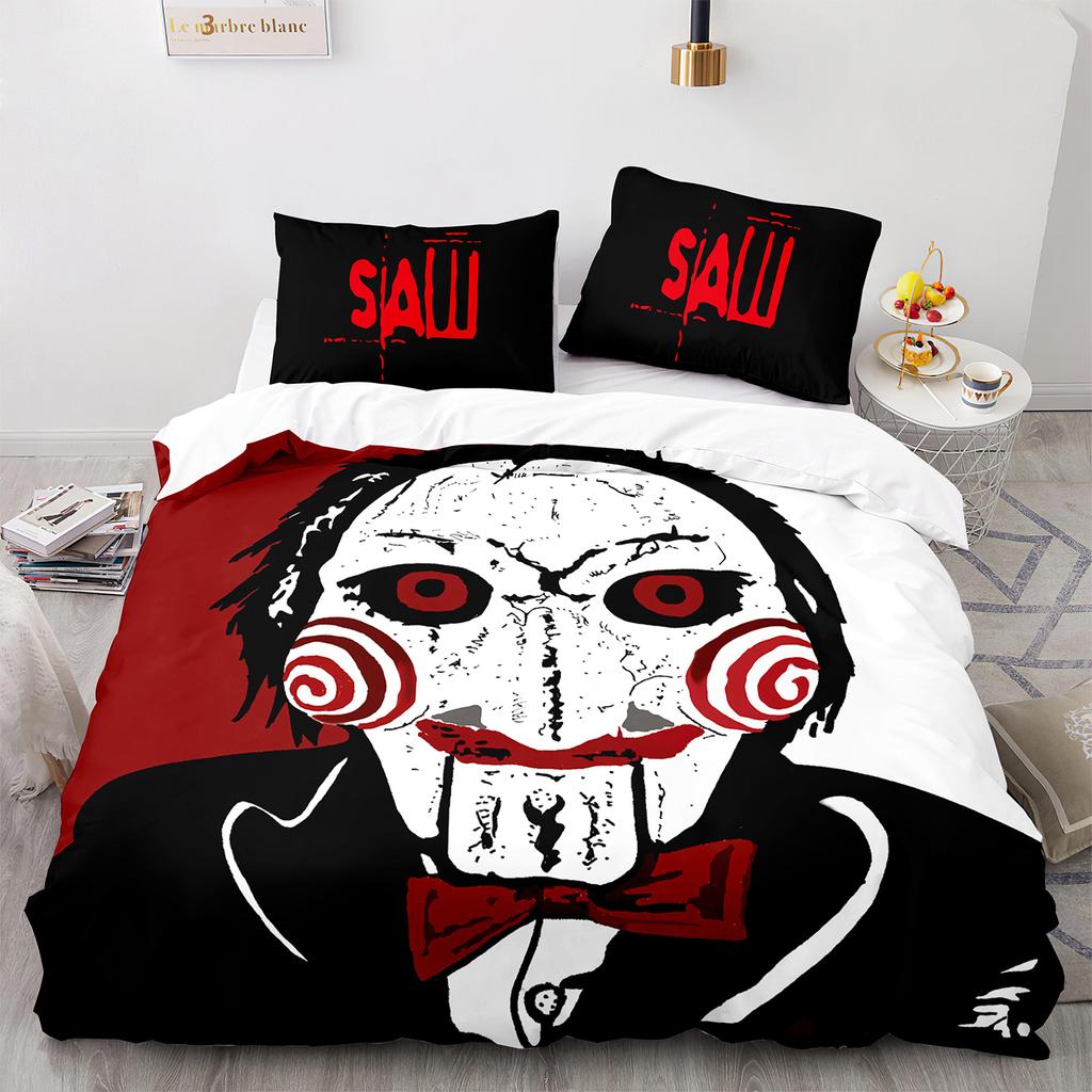 Chainsaw Fright Bedding Set Single Twin Full Queen King Size Halloween Bed Set Aldult Kid Bedroom Duvet cover Sets 3D Print 011