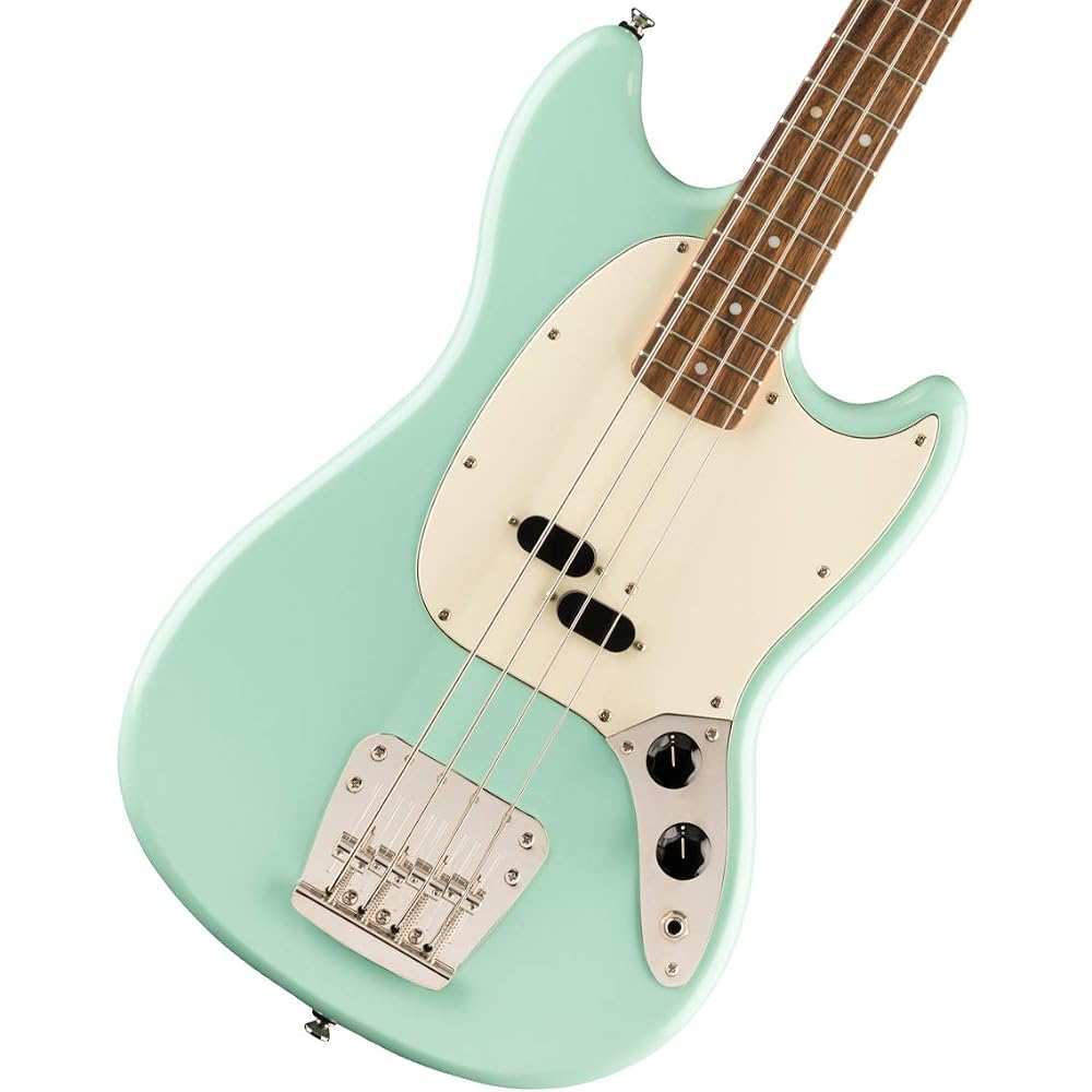 Squier by Fender Electric Bass Classic Vibe 60s Mustang Bass®, Surf Green with Soft Case