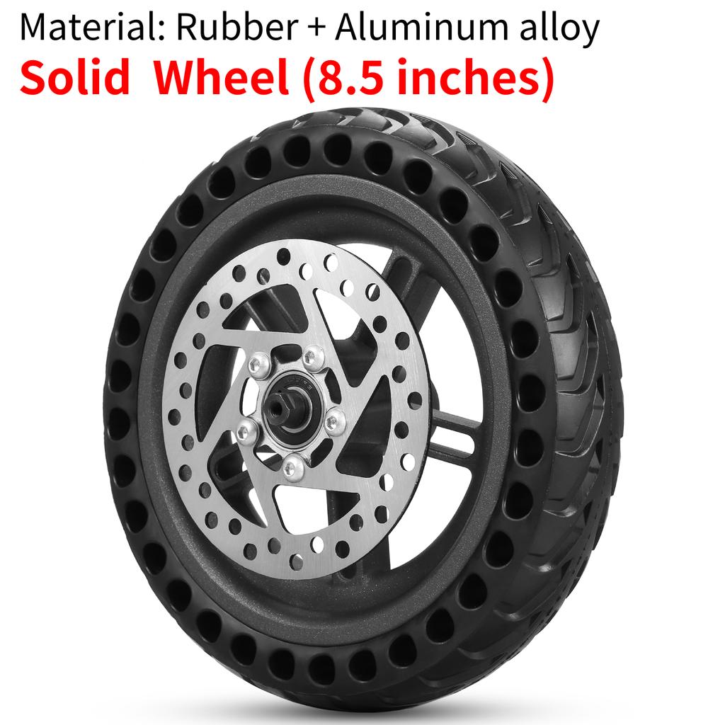 E Scooter Rear Tire w Wheel Hub Disc Brake Set 8.5in Solid Electric Scooter Wheel Replacement for Xiaomi M365 Scooter Spare Part