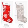 Snowflake Crafted Beautifully Christmas Stockings Made From Soft Plush Material Red Gray