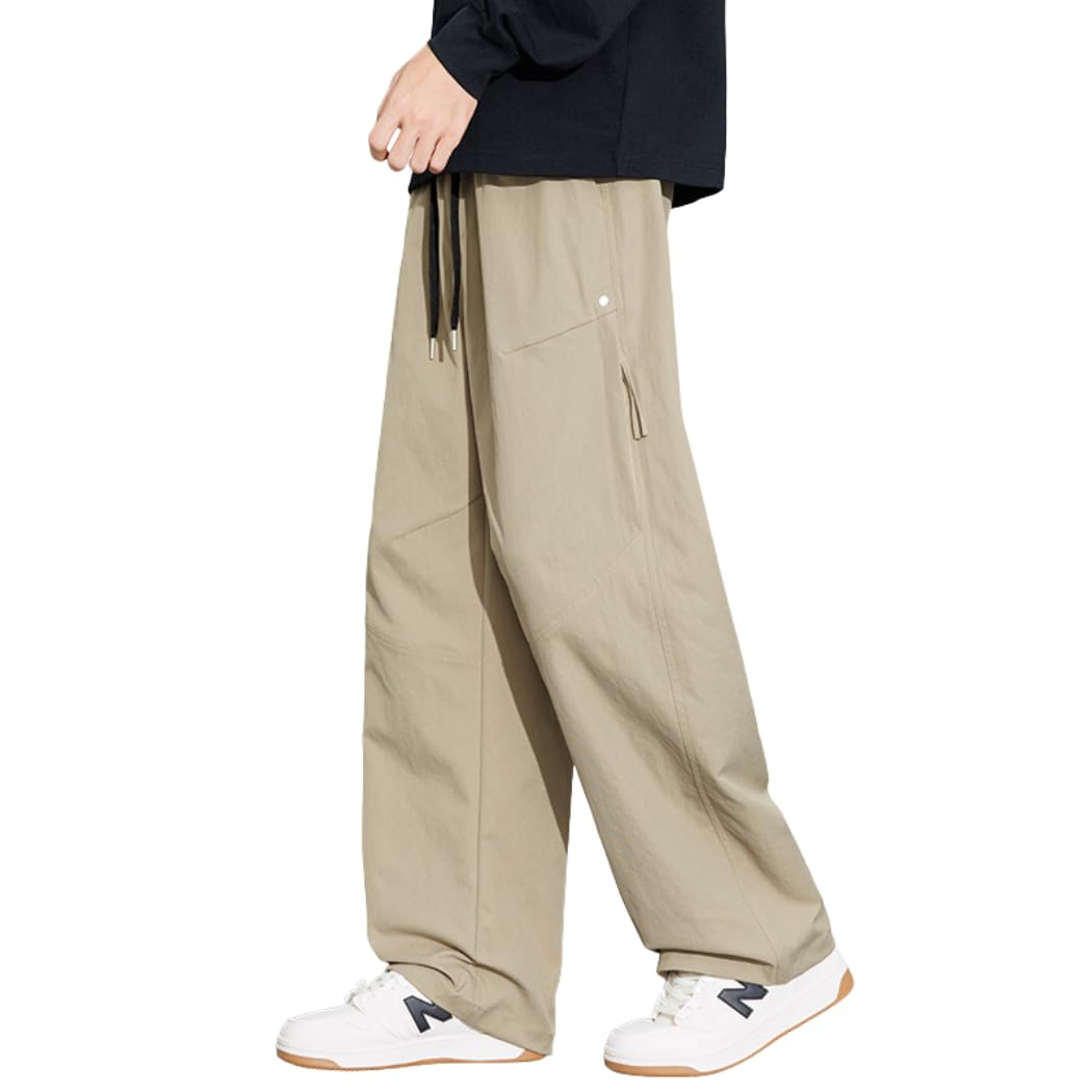 

Inkpoo Wide Leg Loose Plus Sizes Size M Men s Pants, Fall/Winter Pants, Easy-to-Wear, Casual, Stylish, Fit, Simple, Available, Khaki,
