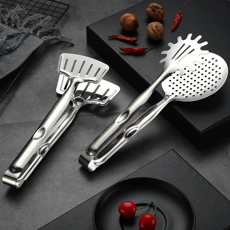 Stainless Steel BBQ Grilling Tongs Salad Bread Serving Tong Kitchen Barbecue Grilling Cooking Tong Kitchen Utensils Accessories
