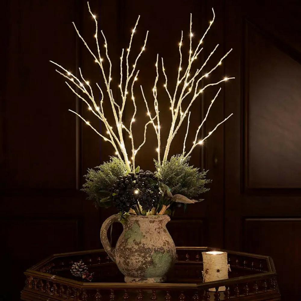 50-LED 80cm Simulation Birch Tree Branch Light Indoor Decorative Light Holiday Party Home Decor