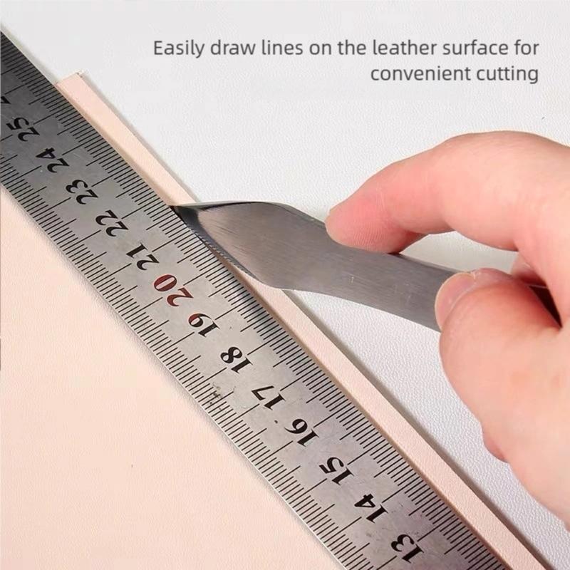 Professionelles Lederhandwerkzeug Edelstahlkanten Schräder für präzises Markieren, Trimmen und Formen von Projekten