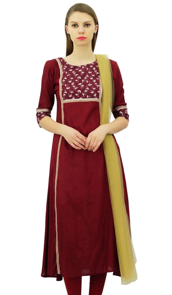 Atasi Women's Party Wear Maroon Ethnic Straight Salwar Suit Set With